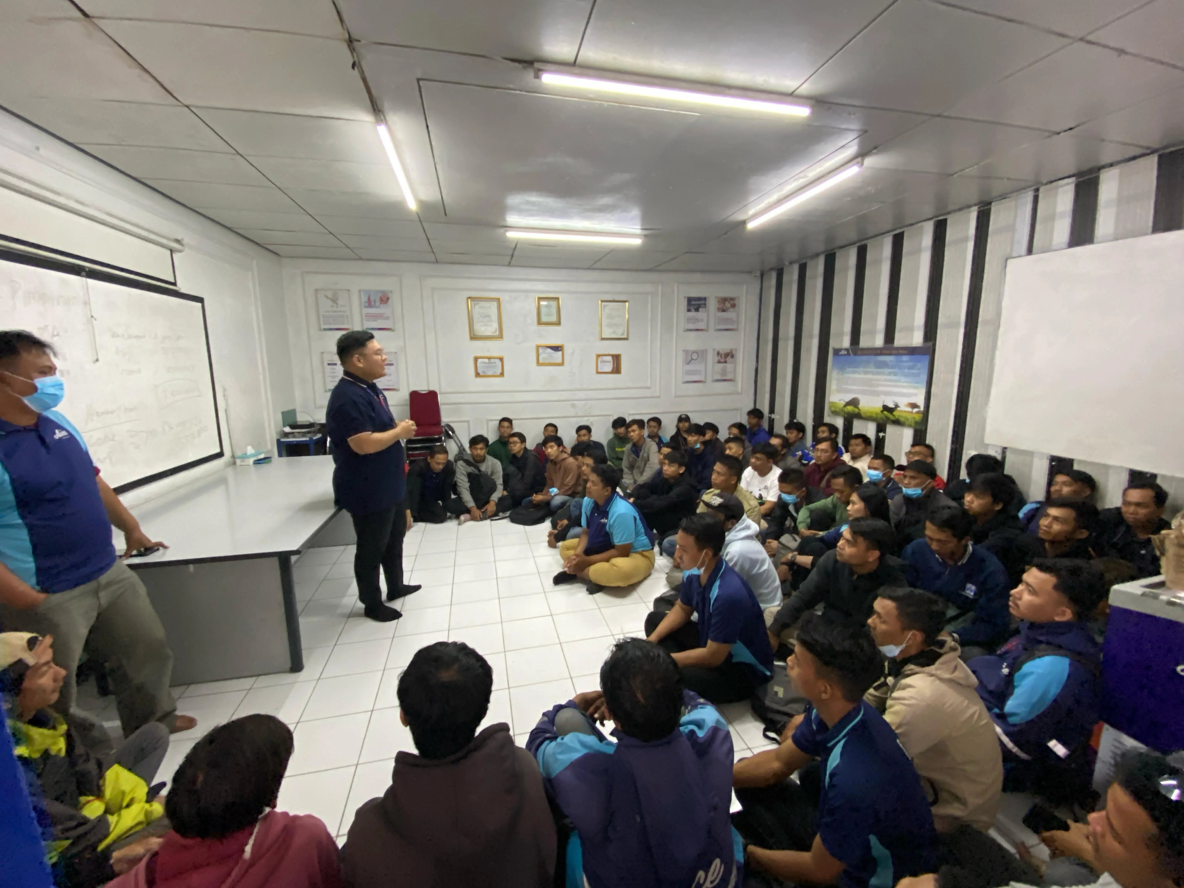 Aldy leading a training session in Bandung